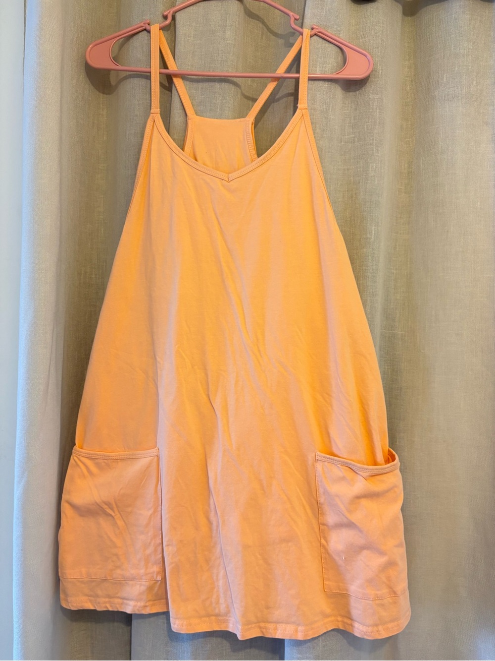 Peach Sleeveless Pocket Sundress